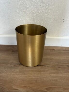 CB2 Elton Brushed Brass Wastebasket